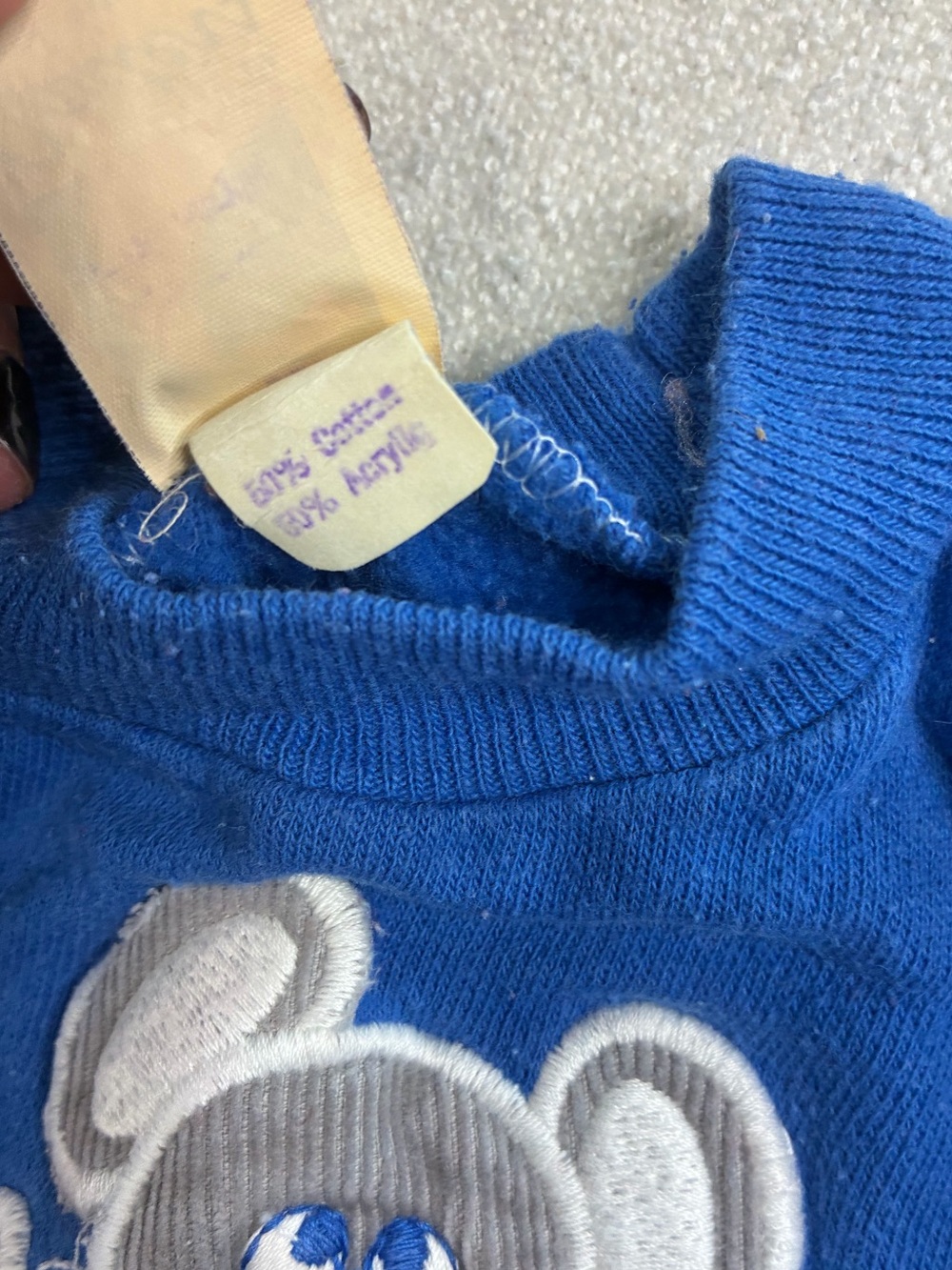 Vintage Carter’s Toddler 2 Pc Mouse Sweatsuit Set 24 Months USA Made Outf - Picture 5 of 5